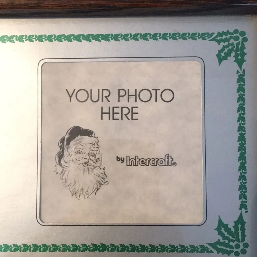 New VTG Christmas Frame Holds 3”X3” Photo